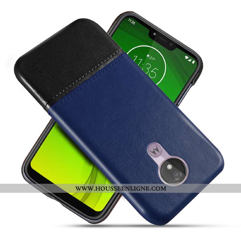 Étui Moto G7 Power Protection Cuir Véritable Coque Noir Téléphone Portable Business Qualité