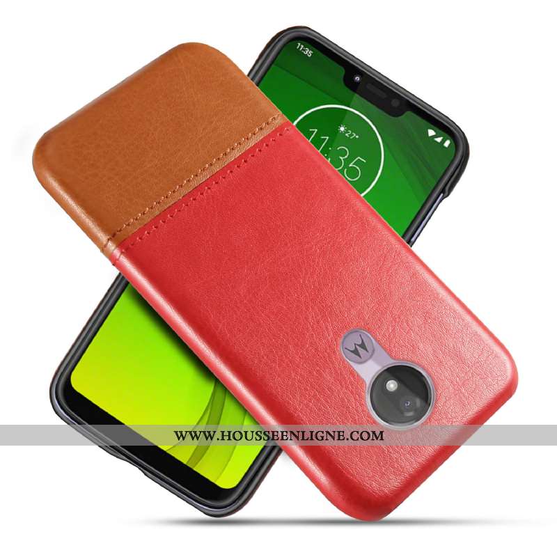 Étui Moto G7 Power Protection Cuir Véritable Coque Noir Téléphone Portable Business Qualité