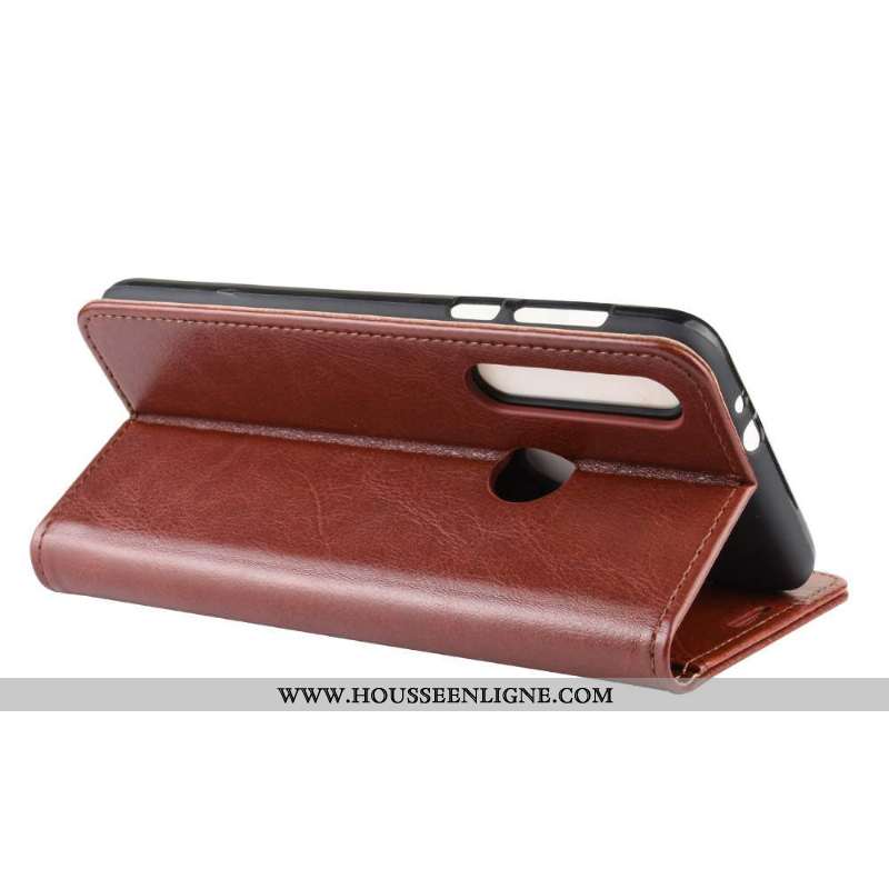 Étui Moto G8 Plus Cuir Protection Téléphone Portable Une Agrafe Orange 2020