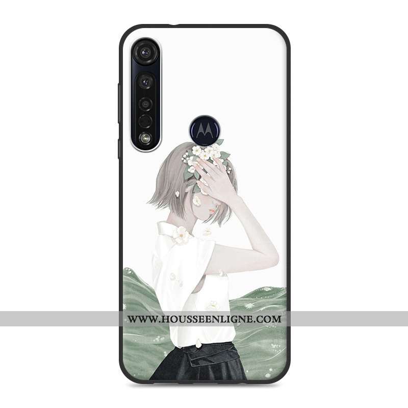 Étui Moto G8 Plus Fluide Doux Petit Tout Compris Art Téléphone Portable Coque Rose