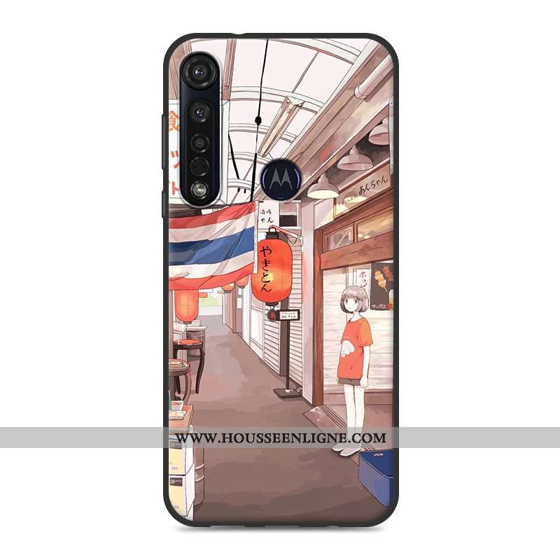 Étui Moto G8 Plus Fluide Doux Petit Tout Compris Art Téléphone Portable Coque Rose