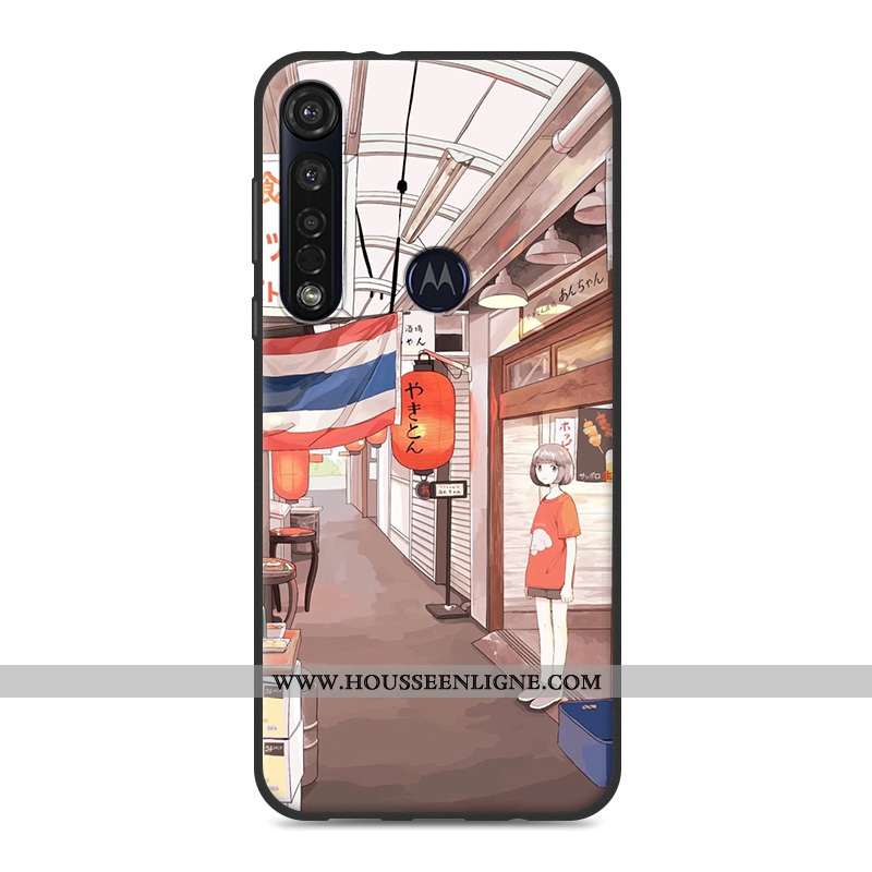 Étui Moto G8 Plus Fluide Doux Petit Tout Compris Art Téléphone Portable Coque Rose
