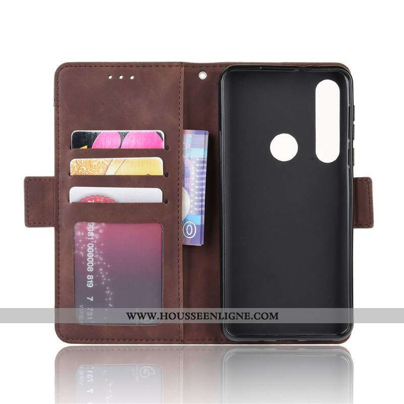 Étui Moto G8 Plus Protection Cuir Housse Téléphone Portable 2020 Noir