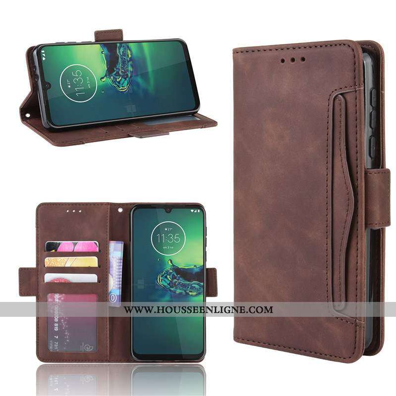 Étui Moto G8 Plus Protection Cuir Housse Téléphone Portable 2020 Noir