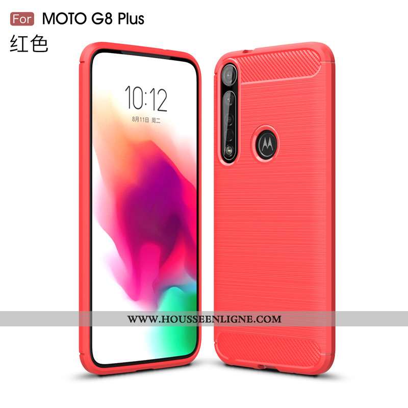 Étui Moto G8 Plus Protection Fluide Doux Noir Téléphone Portable Antidérapant Coque Soie