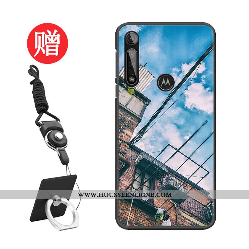 Étui Moto G8 Plus Tendance Protection Modèle Téléphone Portable Bleu Coque Tempérer