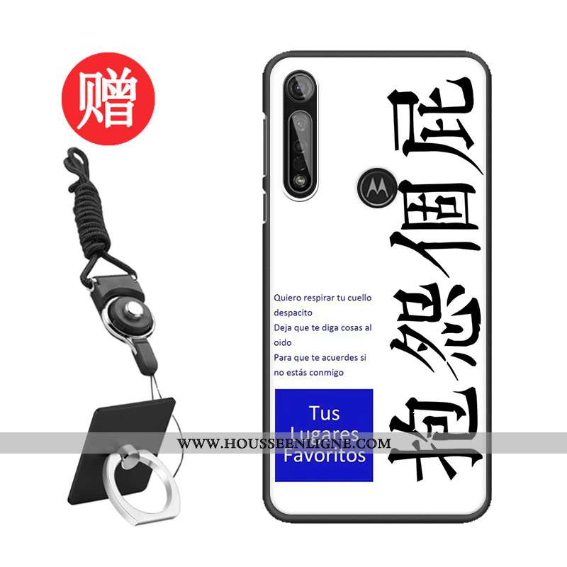 Étui Moto G8 Plus Tendance Protection Modèle Téléphone Portable Bleu Coque Tempérer
