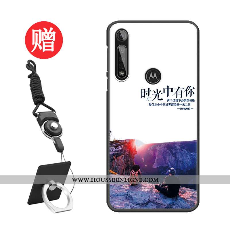 Étui Moto G8 Plus Tendance Protection Modèle Téléphone Portable Bleu Coque Tempérer