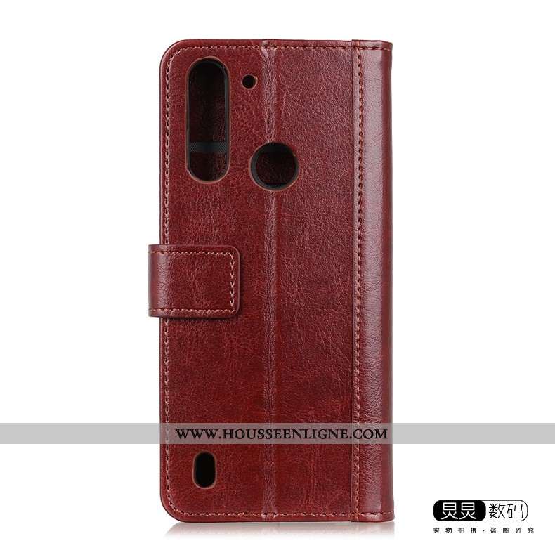 Étui Moto G8 Power Lite Cuir Silicone Tout Compris Housse Téléphone Portable Rouge