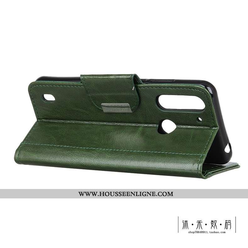 Étui Moto G8 Power Lite Protection Cuir Véritable Téléphone Portable Bovins Coque Cuir Marron