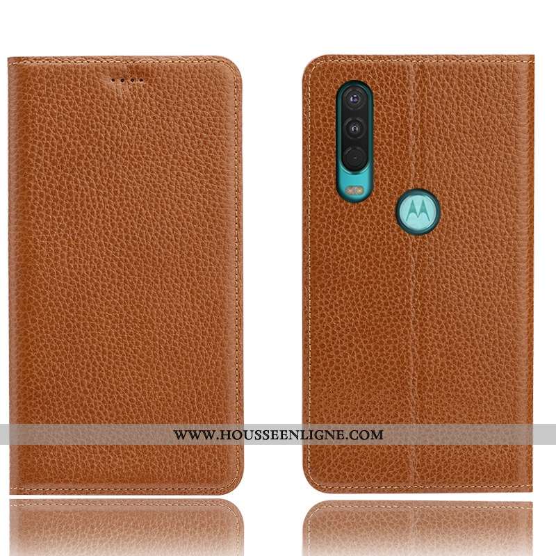 Étui Motorola One Action Cuir Véritable Modèle Fleurie Housse Coque Téléphone Portable Incassable Ma