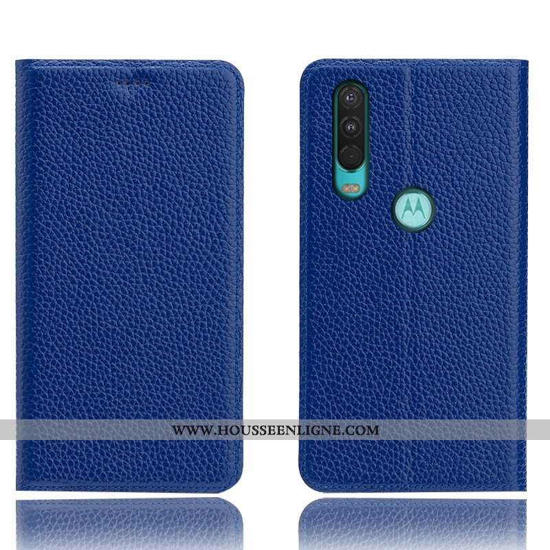 Étui Motorola One Action Cuir Véritable Modèle Fleurie Housse Coque Téléphone Portable Incassable Ma