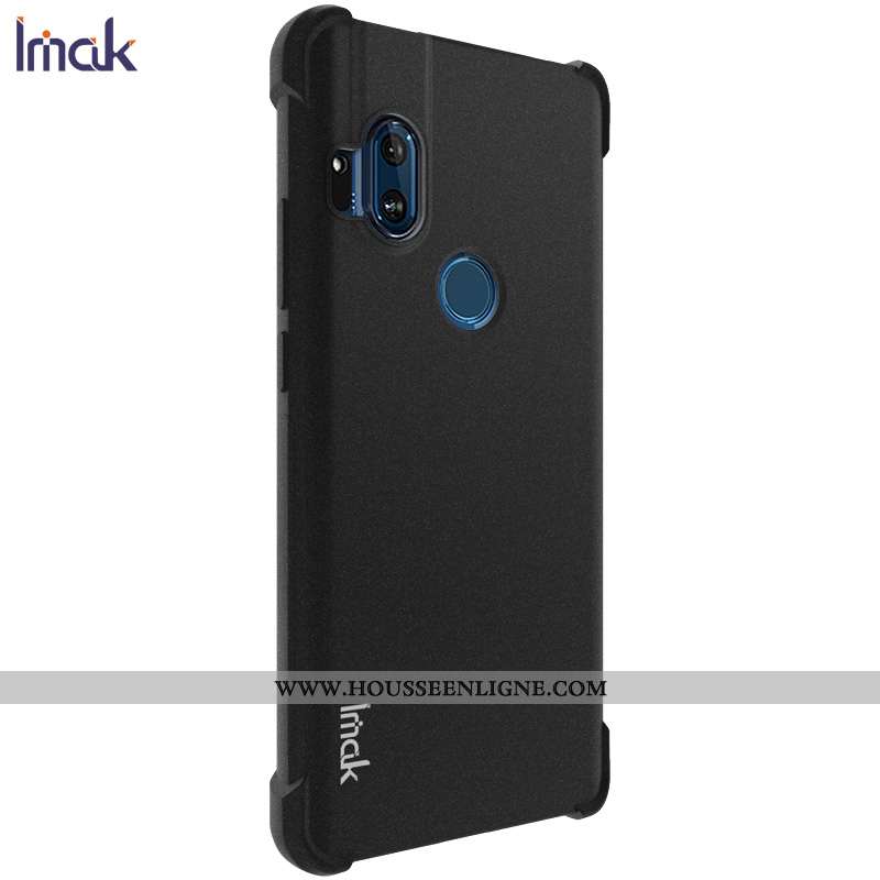 Étui Motorola One Hyper Protection Délavé En Daim Ballon Incassable Coque Téléphone Portable Noir