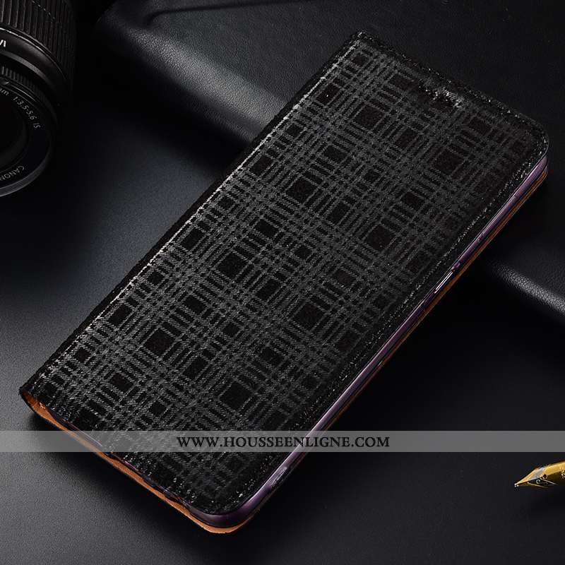Étui Motorola One Vision Cuir Véritable Protection Téléphone Portable Velours Noir Incassable