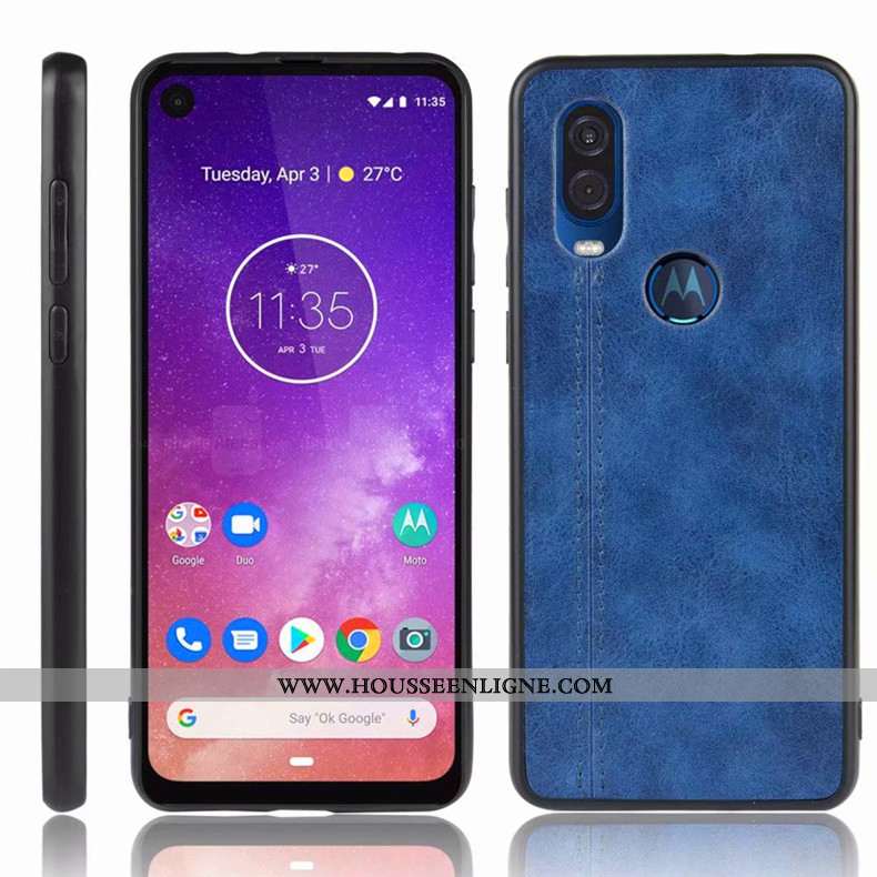 Étui Motorola One Vision Protection Bleu Marin Coque Tout Compris Téléphone Portable Incassable Bleu