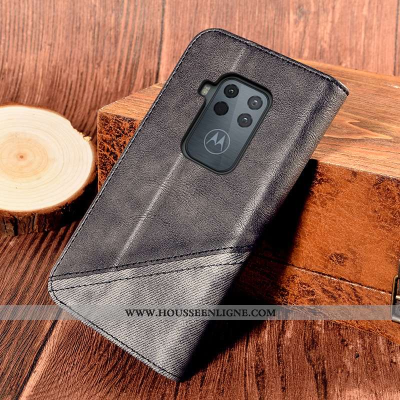 Étui Motorola One Zoom Protection Cuir Coque Rouge Téléphone Portable Incassable Support