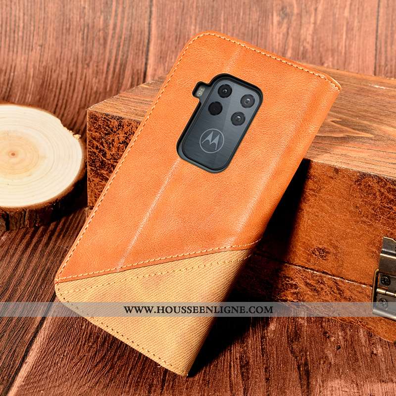 Étui Motorola One Zoom Protection Cuir Coque Rouge Téléphone Portable Incassable Support