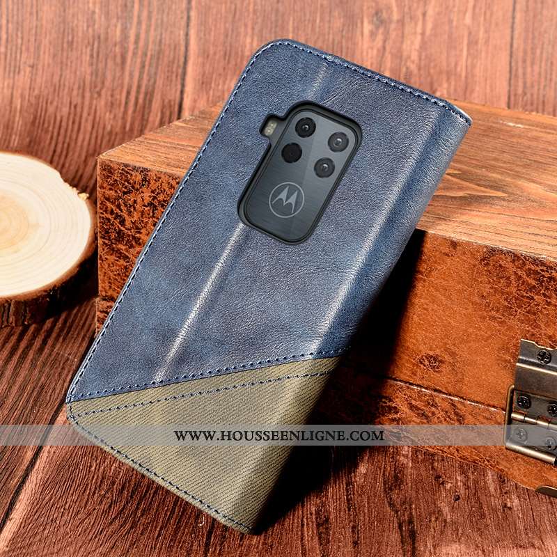 Étui Motorola One Zoom Protection Cuir Coque Rouge Téléphone Portable Incassable Support