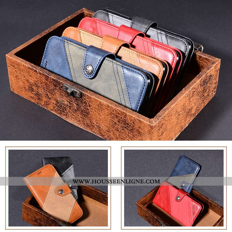 Étui Motorola One Zoom Protection Cuir Coque Rouge Téléphone Portable Incassable Support