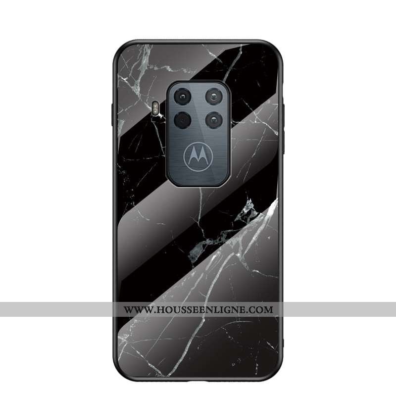 Étui Motorola One Zoom Protection Tendance Net Rouge Difficile Grand Noir Coque