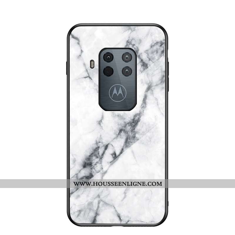 Étui Motorola One Zoom Protection Tendance Net Rouge Difficile Grand Noir Coque