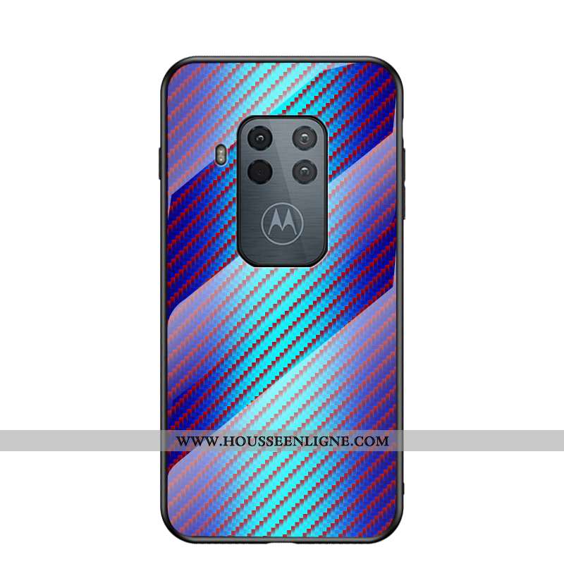 Étui Motorola One Zoom Verre Tendance Luxe Violet Fluide Doux Protection Coque