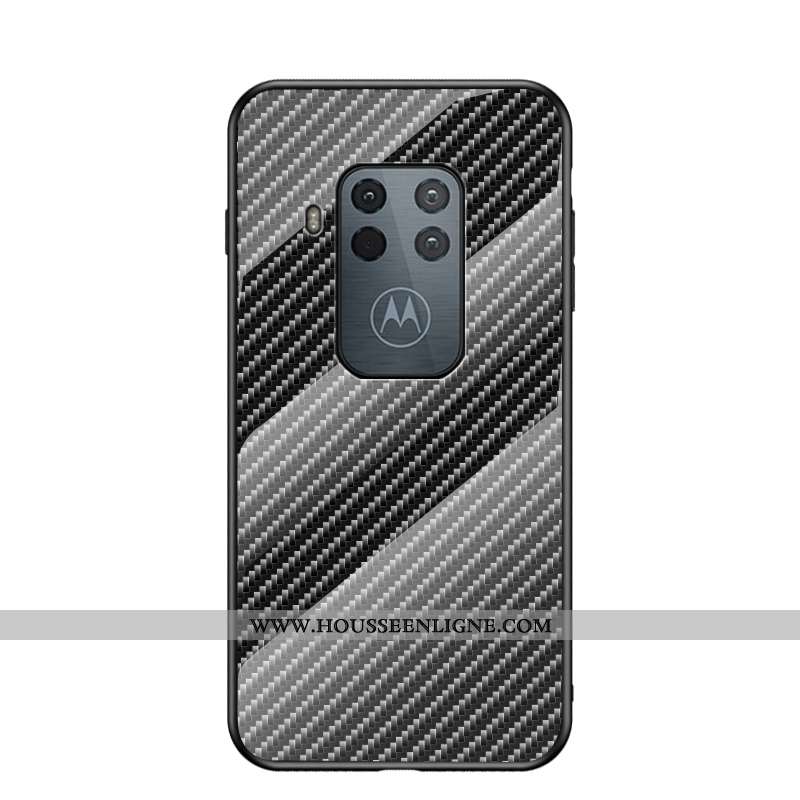 Étui Motorola One Zoom Verre Tendance Luxe Violet Fluide Doux Protection Coque
