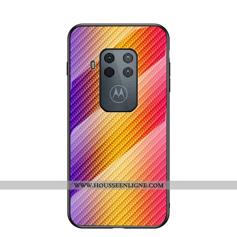 Étui Motorola One Zoom Verre Tendance Luxe Violet Fluide Doux Protection Coque