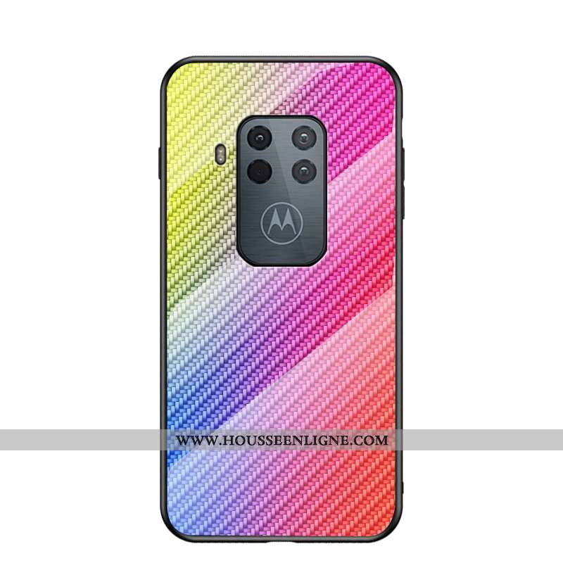 Étui Motorola One Zoom Verre Tendance Luxe Violet Fluide Doux Protection Coque