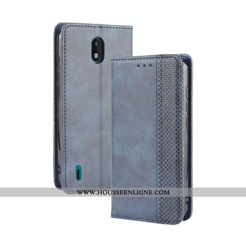 Étui Nokia 1.3 Cuir Protection Portefeuille Coque Boucle Magnétique Téléphone Portable Bleu