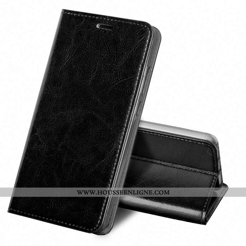 Étui Nokia 1 Plus Fluide Doux Protection Housse Téléphone Portable Cuir Véritable Vintage Noir