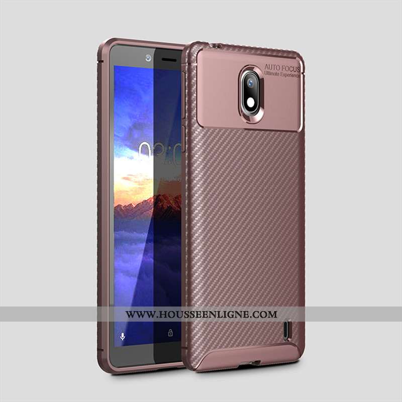 Étui Nokia 1 Plus Protection Délavé En Daim Fluide Doux Téléphone Portable Modèle Fleurie Fibre Marr