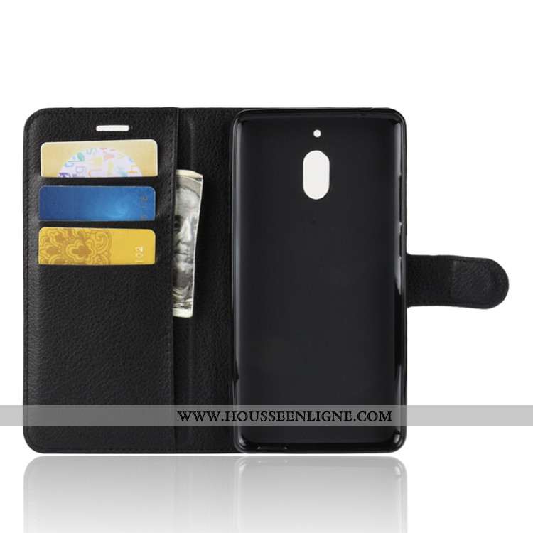 Étui Nokia 2.1 Créatif Portefeuille Protection Noir Carte Coque