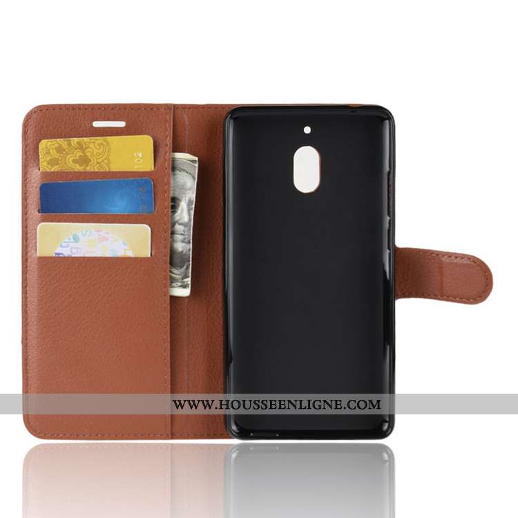 Étui Nokia 2.1 Créatif Portefeuille Protection Noir Carte Coque