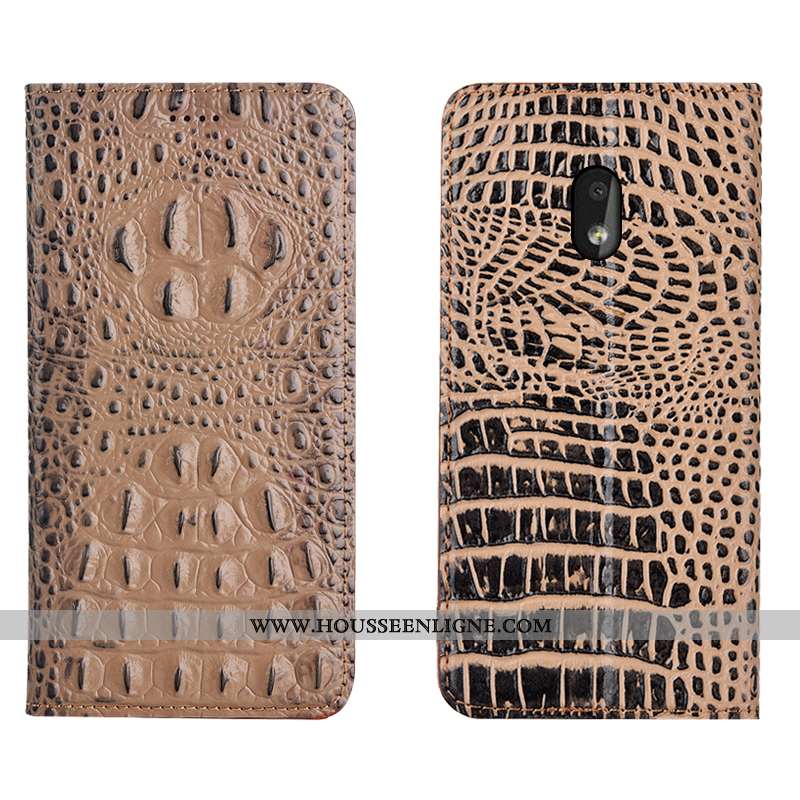 Étui Nokia 2.1 Cuir Véritable Protection Incassable Marron Coque Téléphone Portable