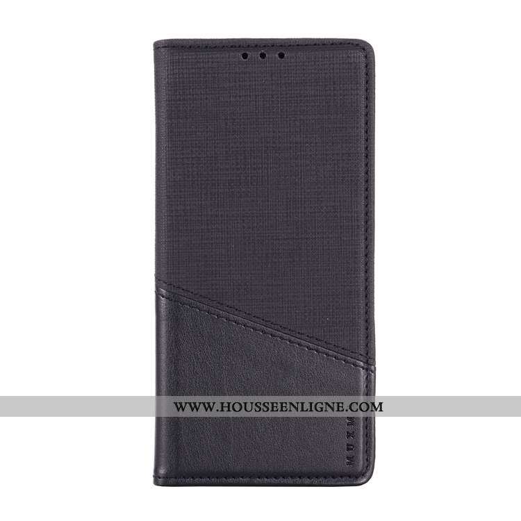 Étui Nokia 2.2 Cuir Clamshell Toile Carte Noir Coque
