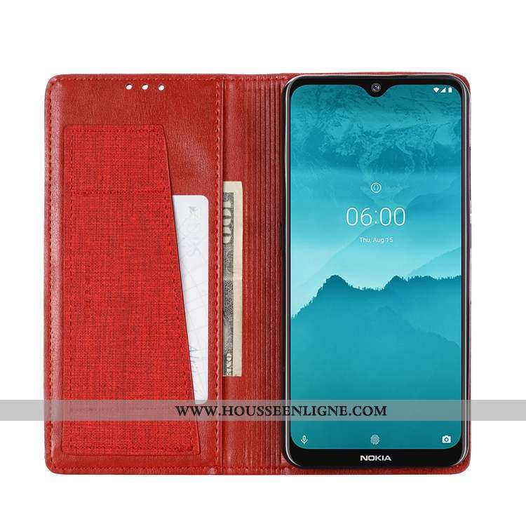 Étui Nokia 2.2 Cuir Clamshell Toile Carte Noir Coque
