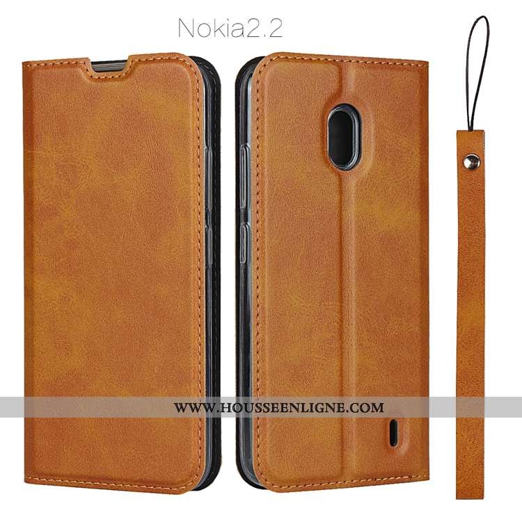 Étui Nokia 2.2 Cuir Protection Véritable Coque Incassable Tout Compris Bleu