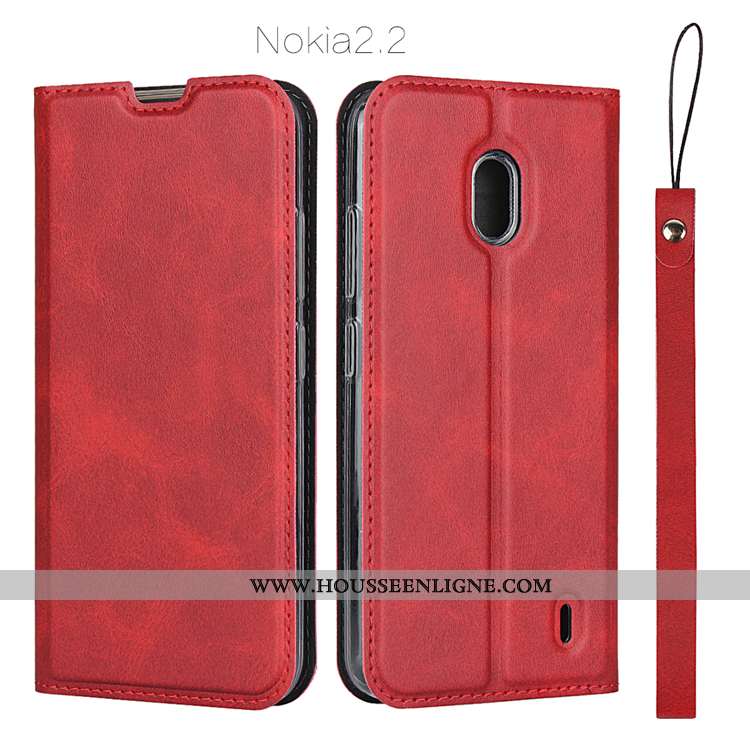 Étui Nokia 2.2 Cuir Protection Véritable Coque Incassable Tout Compris Bleu