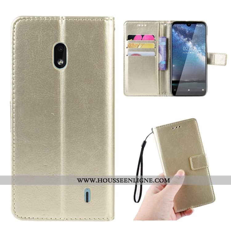 Étui Nokia 2.2 Ornements Suspendus Portefeuille Protection Housse Cuir Téléphone Portable Doré