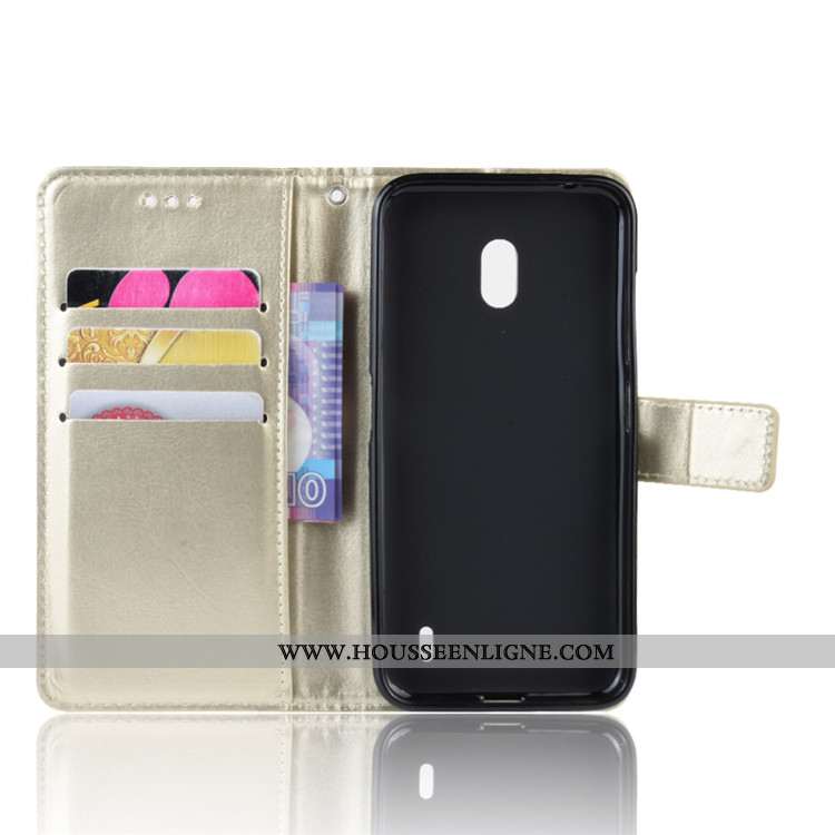 Étui Nokia 2.2 Ornements Suspendus Portefeuille Protection Housse Cuir Téléphone Portable Doré