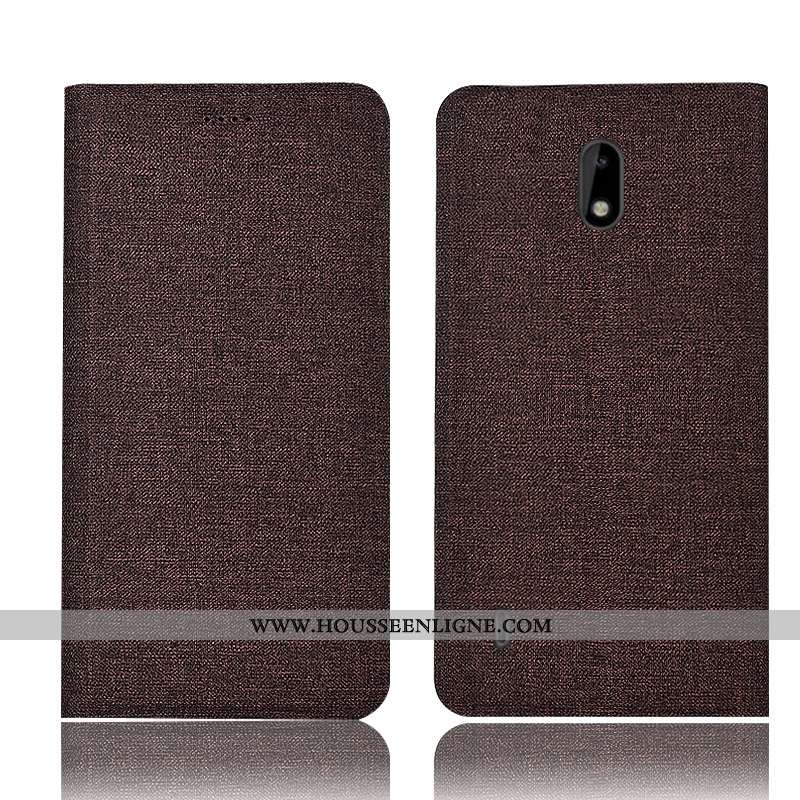 Étui Nokia 2.2 Protection Cuir Coque Tout Compris Lin Gris
