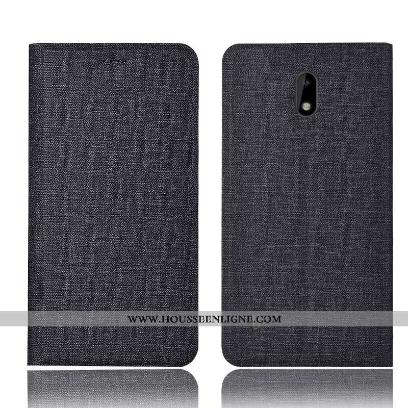 Étui Nokia 2.2 Protection Cuir Coque Tout Compris Lin Gris