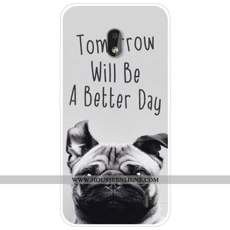 Étui Nokia 2.2 Tendance Silicone Téléphone Portable Protection Gris Dessin Animé Coque