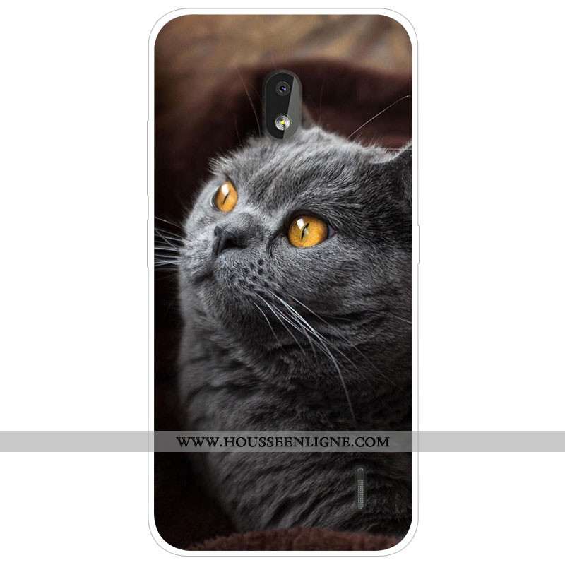 Étui Nokia 2.2 Tendance Silicone Téléphone Portable Protection Gris Dessin Animé Coque