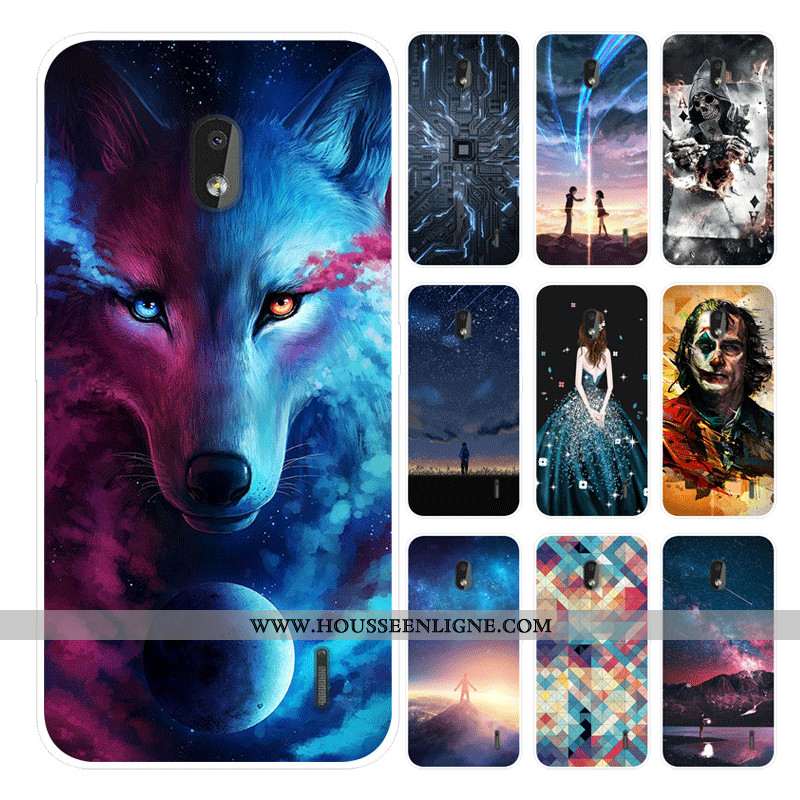 Étui Nokia 2.2 Tendance Silicone Téléphone Portable Protection Gris Dessin Animé Coque
