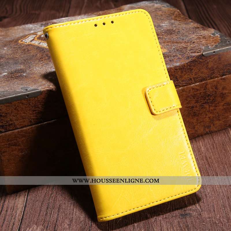 Étui Nokia 2.3 Portefeuille Cuir Housse Jaune Protection Téléphone Portable Carte