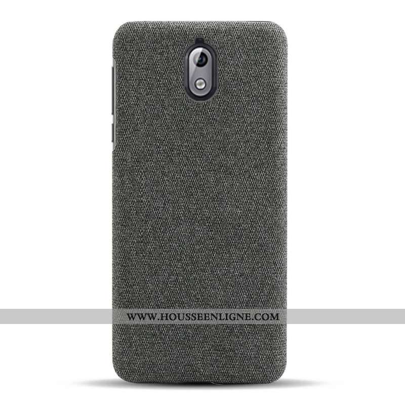 Étui Nokia 3.1 Légère Ultra Antidérapant Coque Gris Tissu