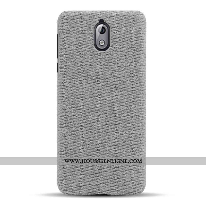 Étui Nokia 3.1 Légère Ultra Antidérapant Coque Gris Tissu