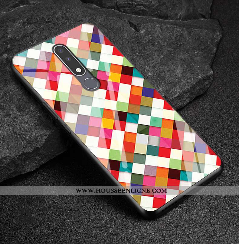 Étui Nokia 3.1 Plus Protection Verre Simple Fluide Doux Multicolore Silicone Personnalisé Coloré